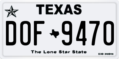 TX license plate DOF9470