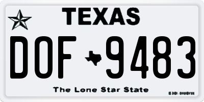 TX license plate DOF9483