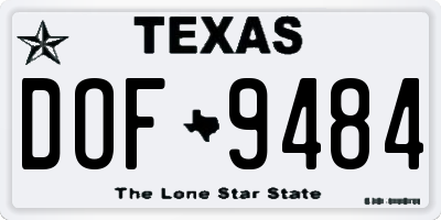 TX license plate DOF9484