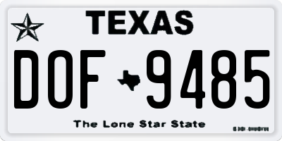 TX license plate DOF9485
