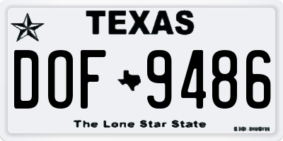 TX license plate DOF9486