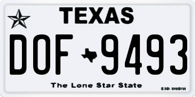 TX license plate DOF9493