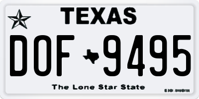 TX license plate DOF9495
