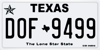 TX license plate DOF9499