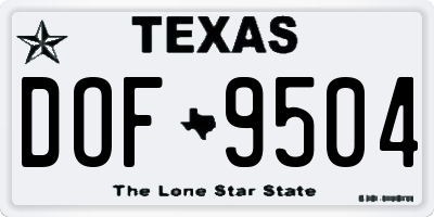 TX license plate DOF9504