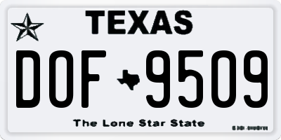 TX license plate DOF9509