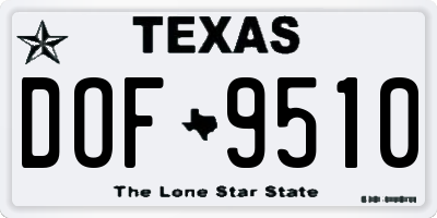 TX license plate DOF9510