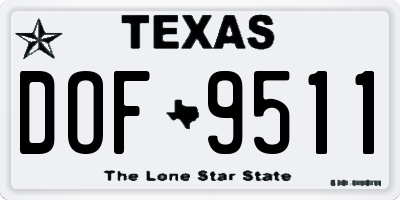 TX license plate DOF9511
