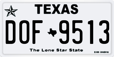 TX license plate DOF9513
