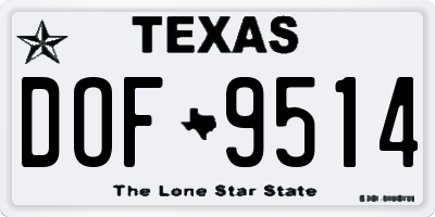 TX license plate DOF9514