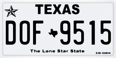 TX license plate DOF9515
