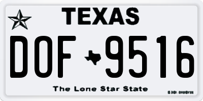 TX license plate DOF9516