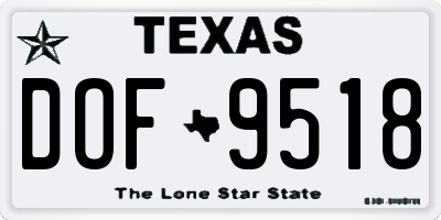 TX license plate DOF9518