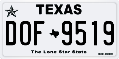TX license plate DOF9519