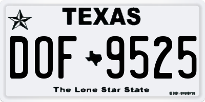 TX license plate DOF9525