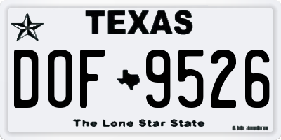 TX license plate DOF9526