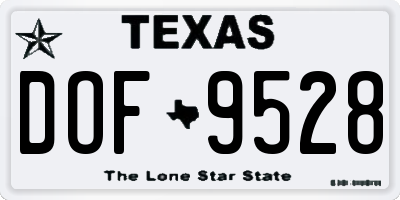 TX license plate DOF9528