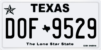 TX license plate DOF9529