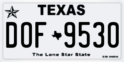 TX license plate DOF9530