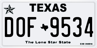 TX license plate DOF9534