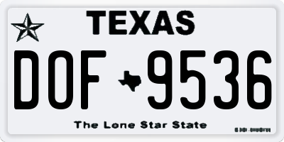 TX license plate DOF9536