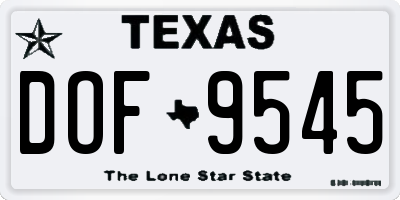 TX license plate DOF9545