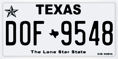TX license plate DOF9548