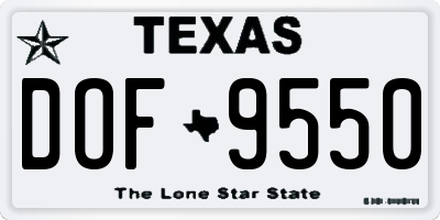 TX license plate DOF9550
