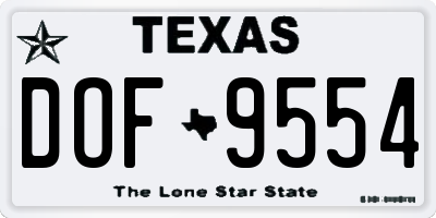 TX license plate DOF9554