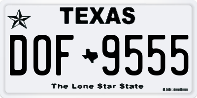 TX license plate DOF9555