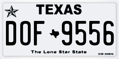 TX license plate DOF9556