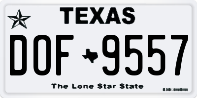 TX license plate DOF9557