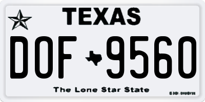 TX license plate DOF9560