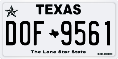 TX license plate DOF9561