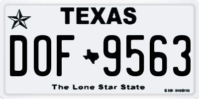 TX license plate DOF9563