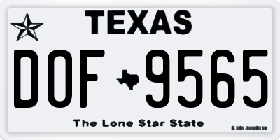 TX license plate DOF9565