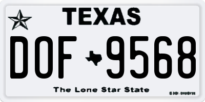 TX license plate DOF9568