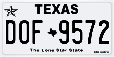 TX license plate DOF9572