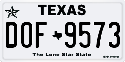 TX license plate DOF9573