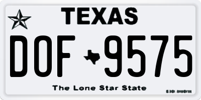 TX license plate DOF9575