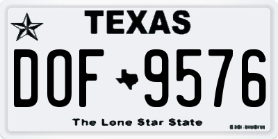 TX license plate DOF9576