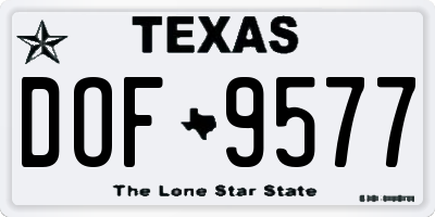 TX license plate DOF9577