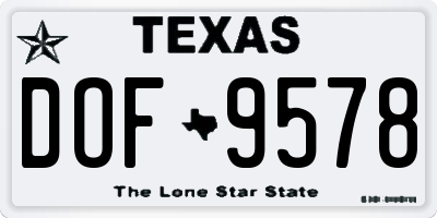 TX license plate DOF9578