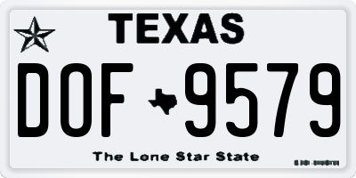TX license plate DOF9579