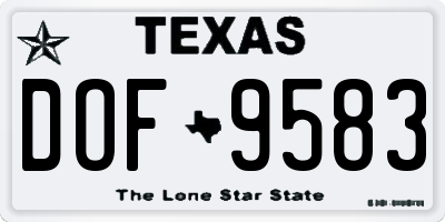 TX license plate DOF9583