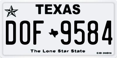 TX license plate DOF9584