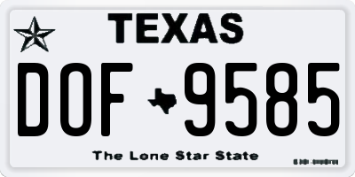 TX license plate DOF9585