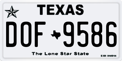 TX license plate DOF9586