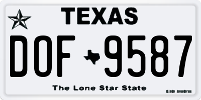 TX license plate DOF9587