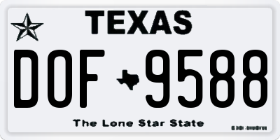 TX license plate DOF9588